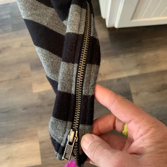 Free People Black and Gray Striped Mini Dress - Picture 5 of 6